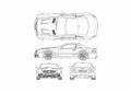 Blueprint Mercedes Benz SL65 AMG Coupe 2009 A4 Photo Print