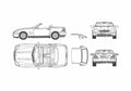 Blueprint Mercedes Benz SLK 230 Kompressor Coupe 1996 A4 Photo Print