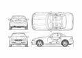 Blueprint Mercedes Benz SLK 320 Coupe 2004 A4 Photo Print