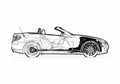 Blueprint Mercedes Benz SLK 350 Cabriolet 2005 A4 Photo Print