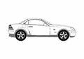 Blueprint Mercedes Benz SLK Class R170 Coupe 2001 A4 Photo Print