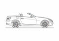 Blueprint Mercedes Benz SLK Class R171 Cabriolet 2005 A4 Photo Print