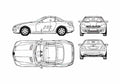 Blueprint Mercedes Benz SLK Coupe 2004 A4 Photo Print