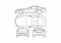 Blueprint Mercedes Benz SLR MCLAREN Coupe A4 Photo Print