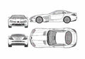 Blueprint Mercedes Benz SLR McLaren Coupe 2003 A4 Photo Print