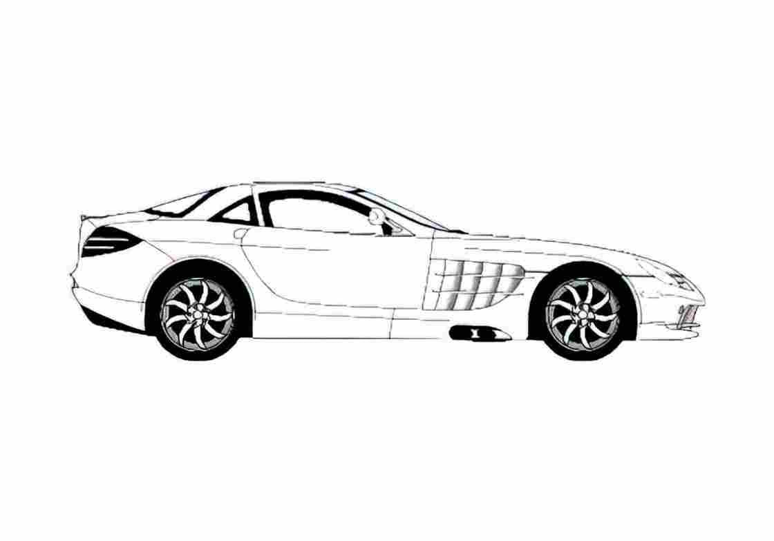 Blueprint Mercedes Benz SLR McLaren Coupe 2005 2) A4 Photo Print