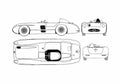 Blueprint Mercedes Benz SLR300 Coupe 1952 A4 Photo Print