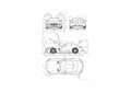 Blueprint Mercedes Benz SLS AMG Coupe 2011 A4 Photo Print