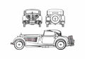 Blueprint Mercedes Benz SS Sedan 1928 A4 Photo Print