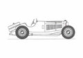 Blueprint Mercedes Benz SSK Roadster 1927 A4 Photo Print