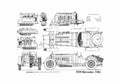 Blueprint Mercedes Benz SSKL Cabriolet 1929 A4 Photo Print