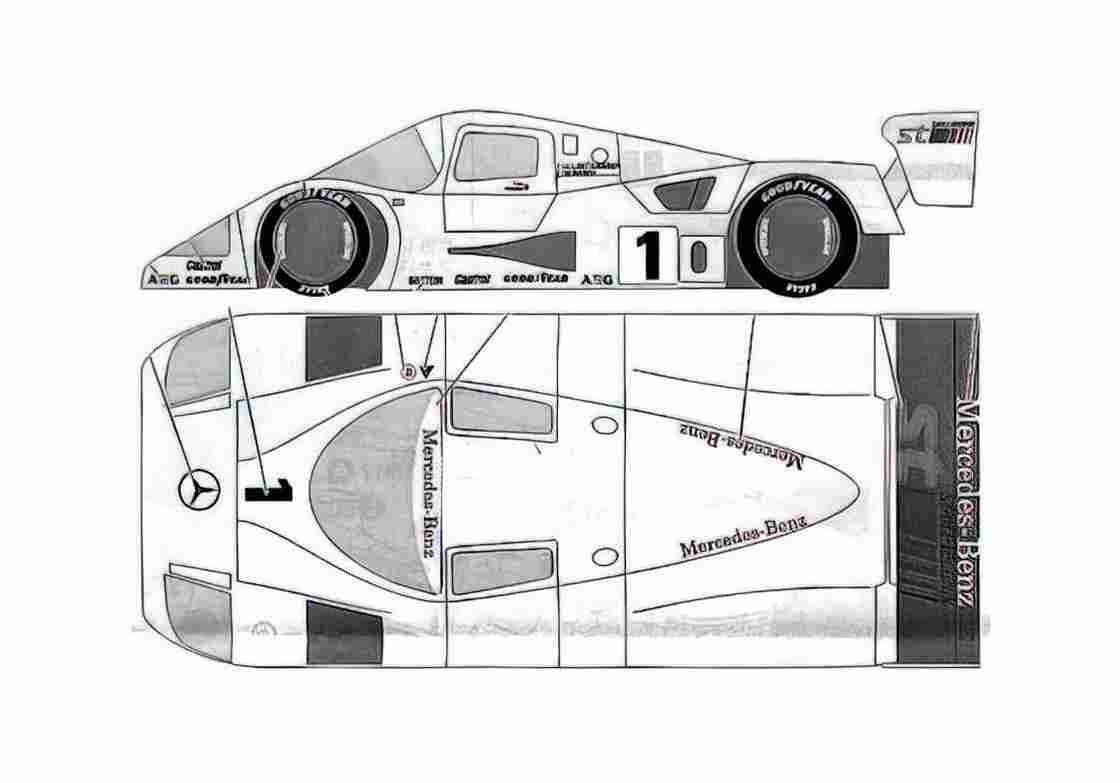 Blueprint Mercedes Benz Sauber C11 Coupe 1990 A4 Photo Print