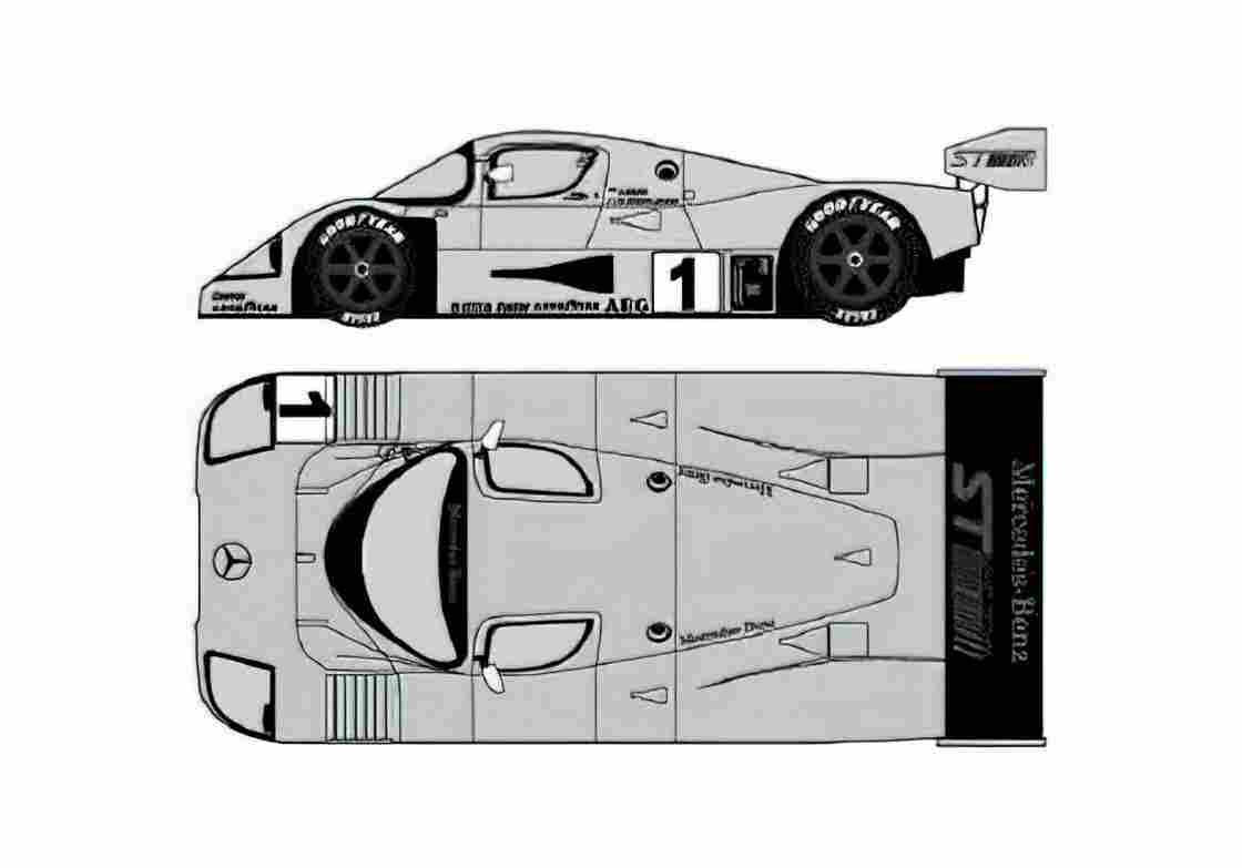 Blueprint Mercedes Benz Sauber C9 WSPC Coupe 1990 A4 Photo Print