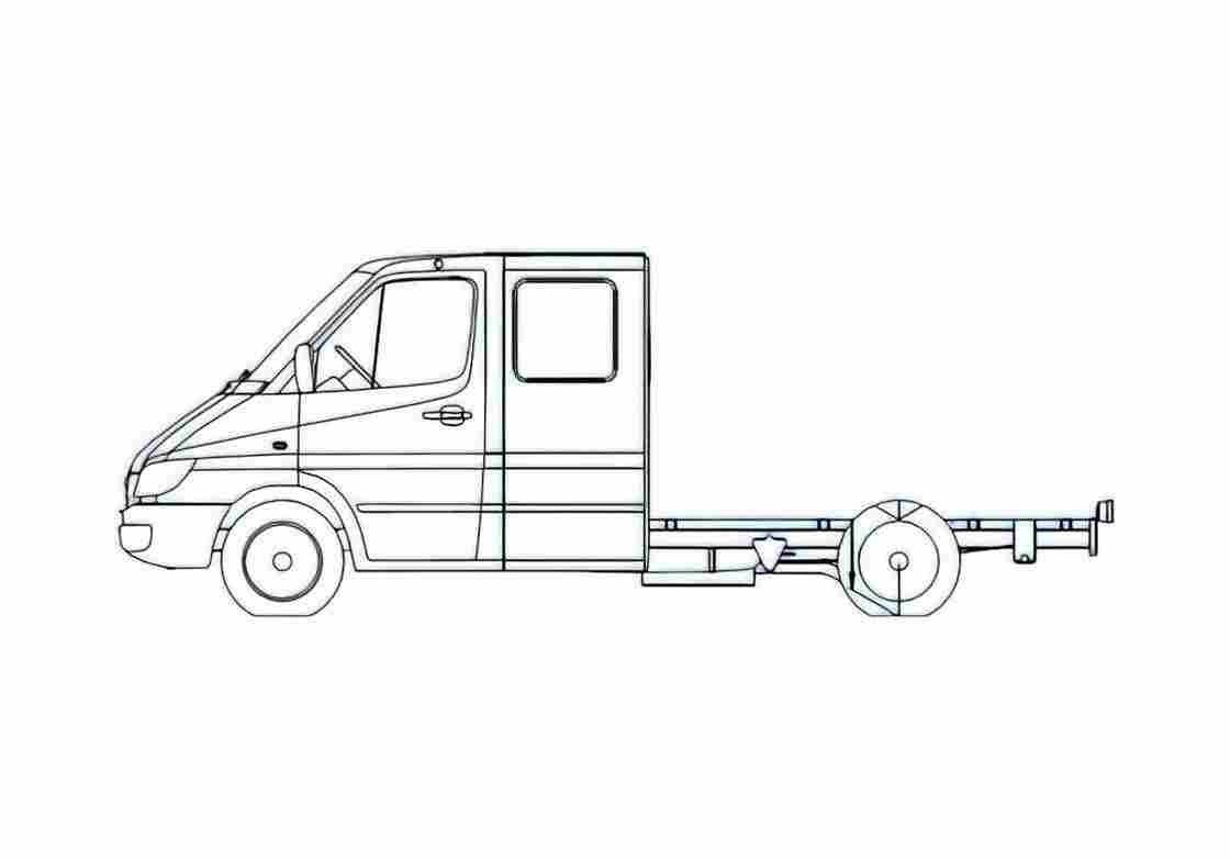 Blueprint Mercedes Benz Sprinter 3 CDi 4x4 Chassis Truck 2006 A4 Photo Print