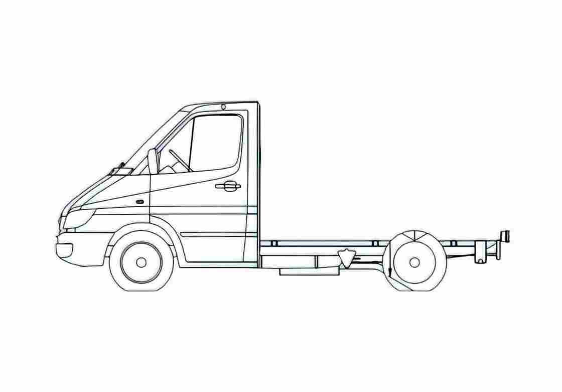 Blueprint Mercedes Benz Sprinter 3 CDi Chassis Truck A4 Photo Print
