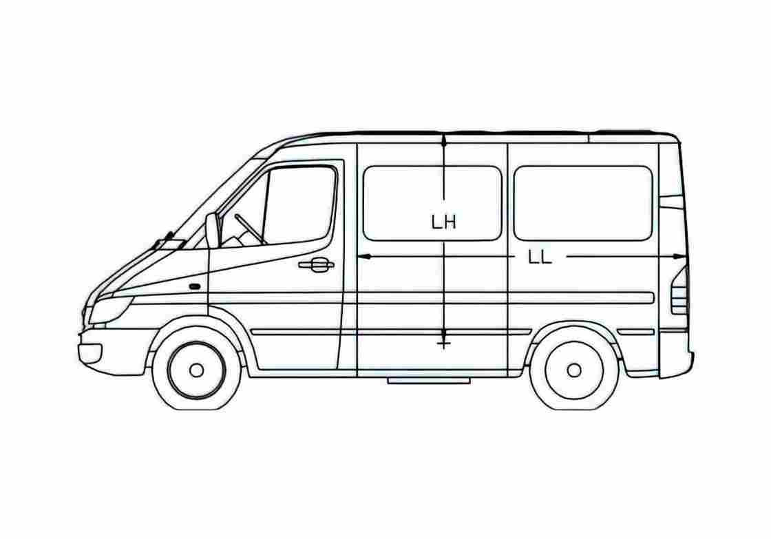 Blueprint Mercedes Benz Sprinter 3 CDi Minivan A4 Photo Print