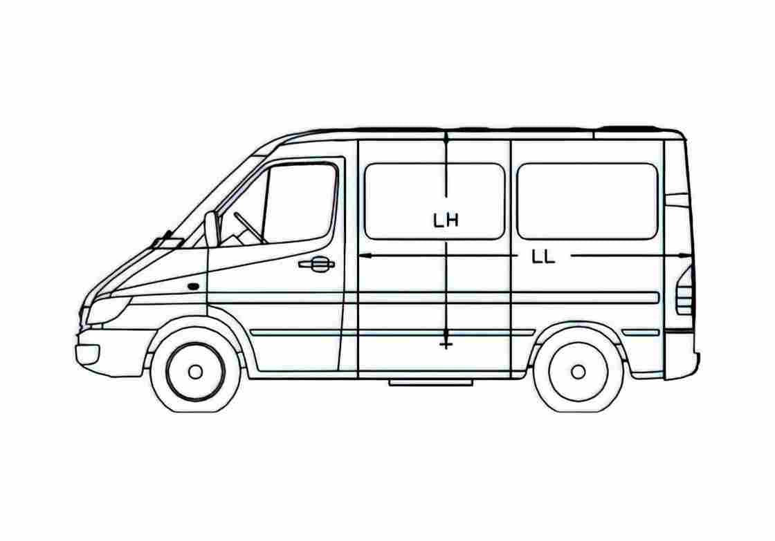 Blueprint Mercedes Benz Sprinter 3 Minivan A4 Photo Print