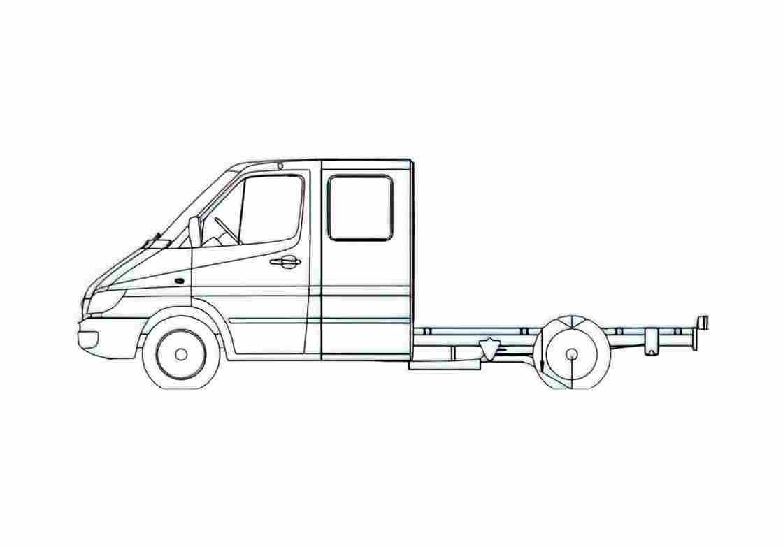 Blueprint Mercedes Benz Sprinter 4 CDi 4x4 Chassis Truck A4 Photo Print