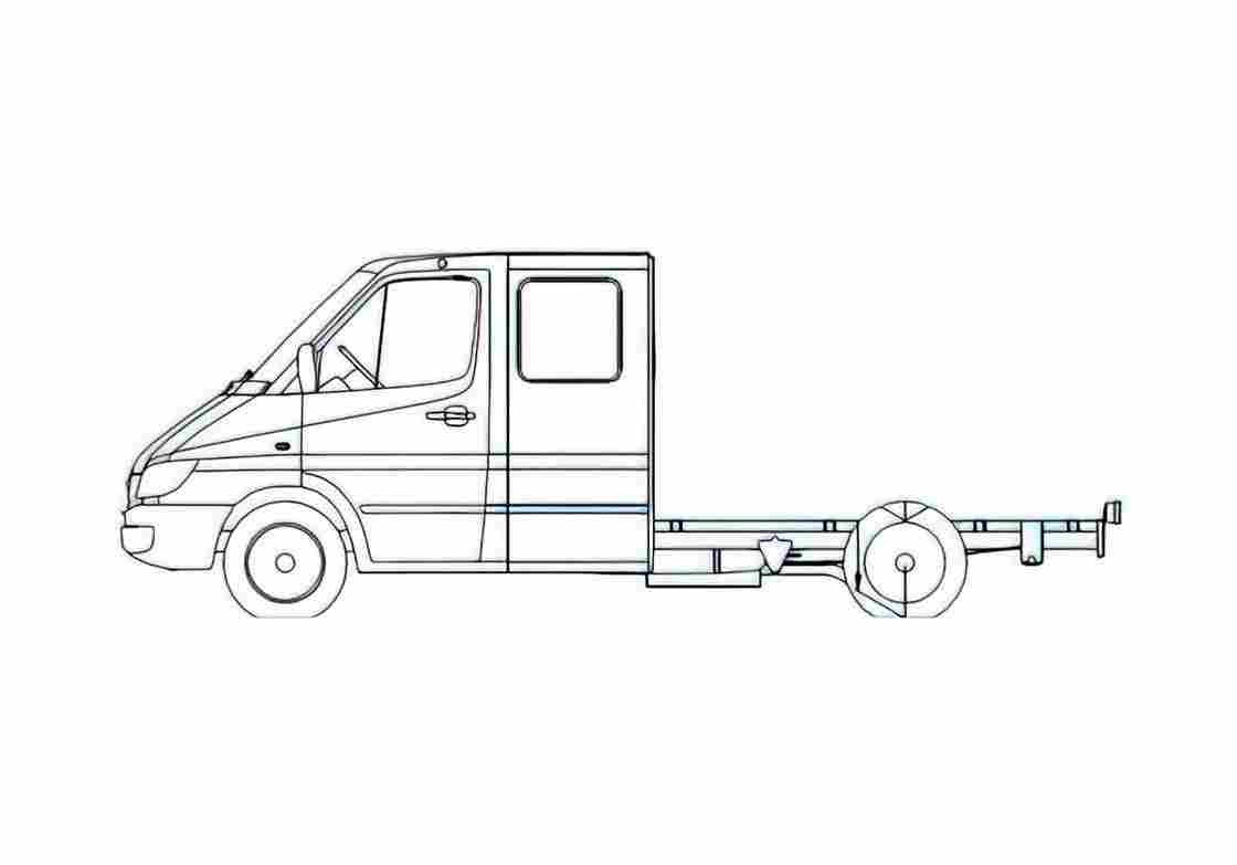 Blueprint Mercedes Benz Sprinter 4 CDi Chassis Truck A4 Photo Print
