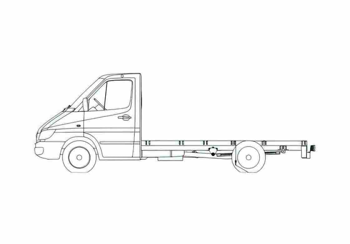 Blueprint Mercedes Benz Sprinter 616 Chassis Truck A4 Photo Print