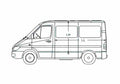 Blueprint Mercedes Benz Sprinter CDi Minivan 2006 A4 Photo Print