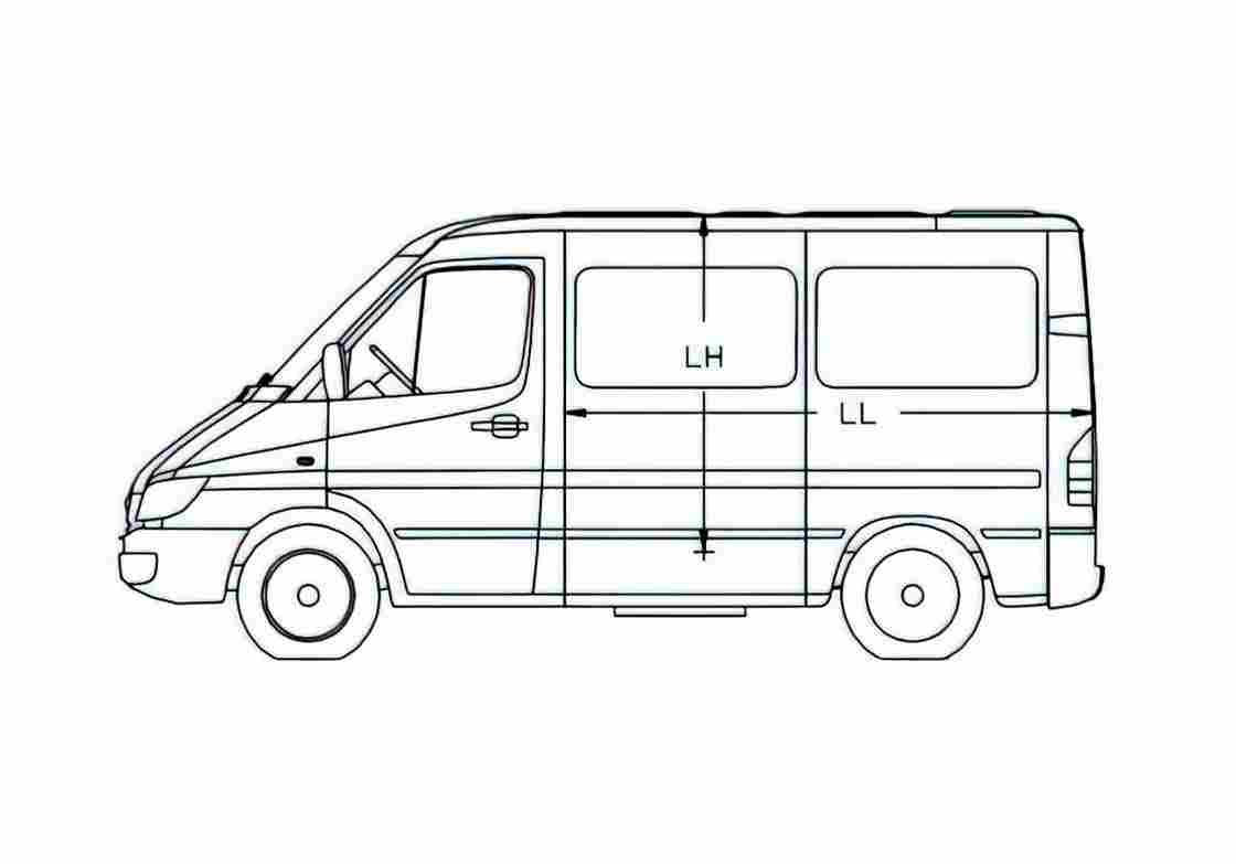 Blueprint Mercedes Benz Sprinter CDi Minivan 2006 A4 Photo Print