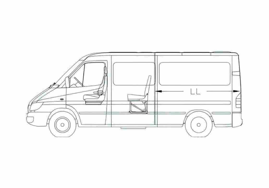 Blueprint Mercedes Benz Sprinter Double Cabine Van A4 Photo Print