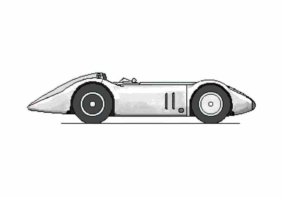 Blueprint Mercedes Benz Stromlinienwagen OW 1937 A4 Photo Print