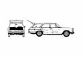 Blueprint Mercedes Benz T Class 250 T Wagon 1976 A4 Photo Print