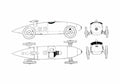 Blueprint Mercedes Benz Tropfenwagen Coupe A4 Photo Print