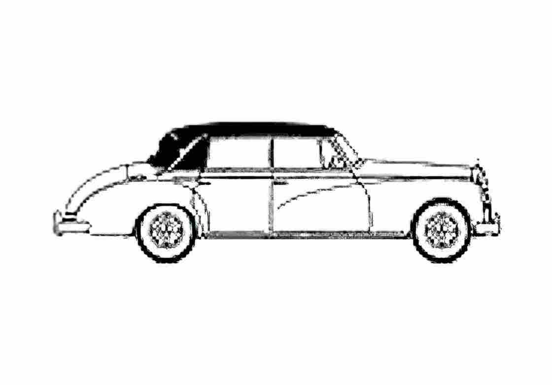 Blueprint Mercedes Benz Type 300 W189 300d Cabriolet 1955 A4 Photo Print