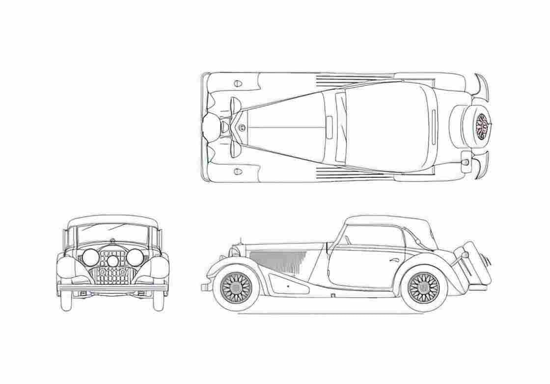 Blueprint Mercedes Benz Type 380 W10 380 Cabriolet 1933 A4 Photo Print