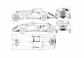 Blueprint Mercedes Benz Type 540 k Sedan A4 Photo Print