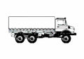 Blueprint Mercedes Benz Unimog 2450L 6x6 Truck 1995 A4 Photo Print