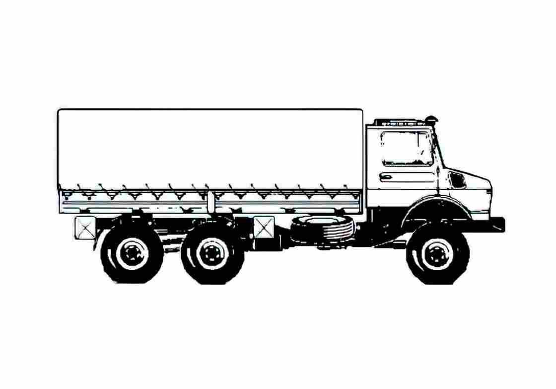 Blueprint Mercedes Benz Unimog 2450L 6x6 Truck 1995 A4 Photo Print