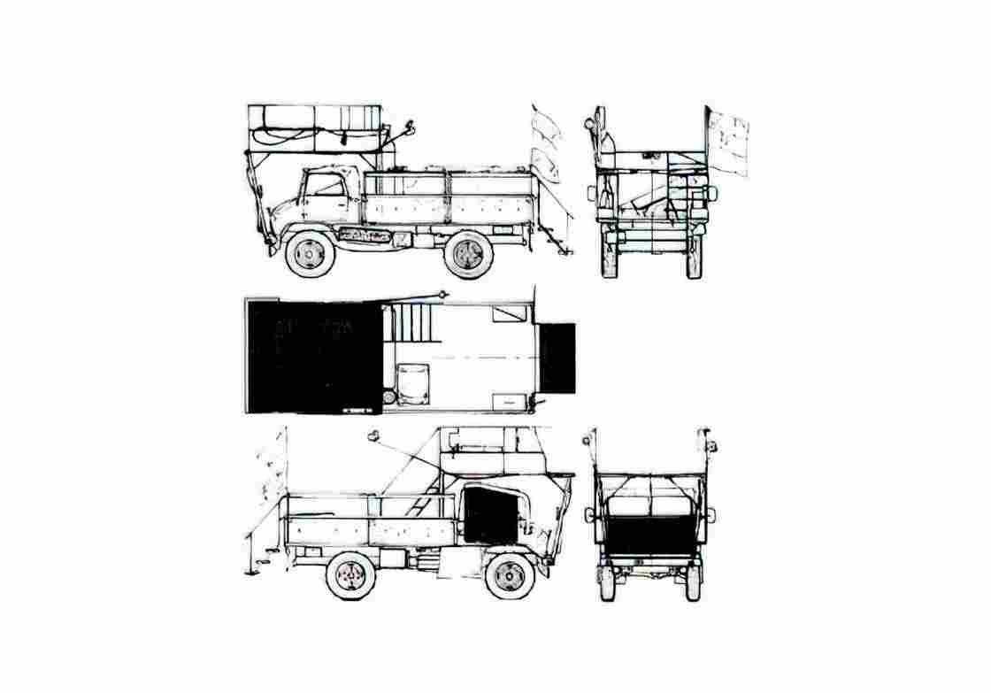Blueprint Mercedes Benz Unimog 404 Truck 1954 A4 Photo Print