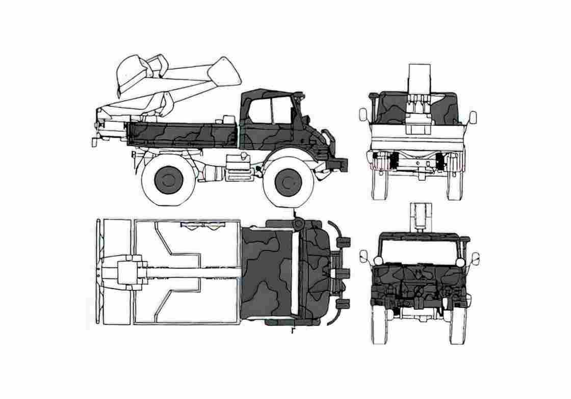 Blueprint Mercedes Benz Unimog 404 Truck A4 Photo Print