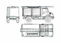Blueprint Mercedes Benz Unimog U1000 Fire Truck 1980 A4 Photo Print