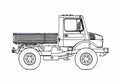 Blueprint Mercedes Benz Unimog U1000 Truck 2006 A4 Photo Print