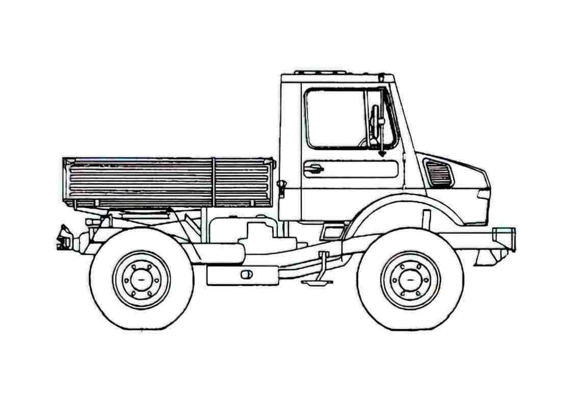 Blueprint Mercedes Benz Unimog U1000 Truck 2006 A4 Photo Print