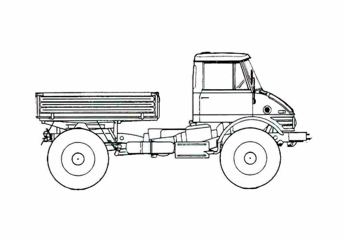 Blueprint Mercedes Benz Unimog U1100 Truck 2006 A4 Photo Print