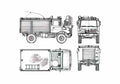 Blueprint Mercedes Benz Unimog U1300L Fire Truck 1981 A4 Photo Print