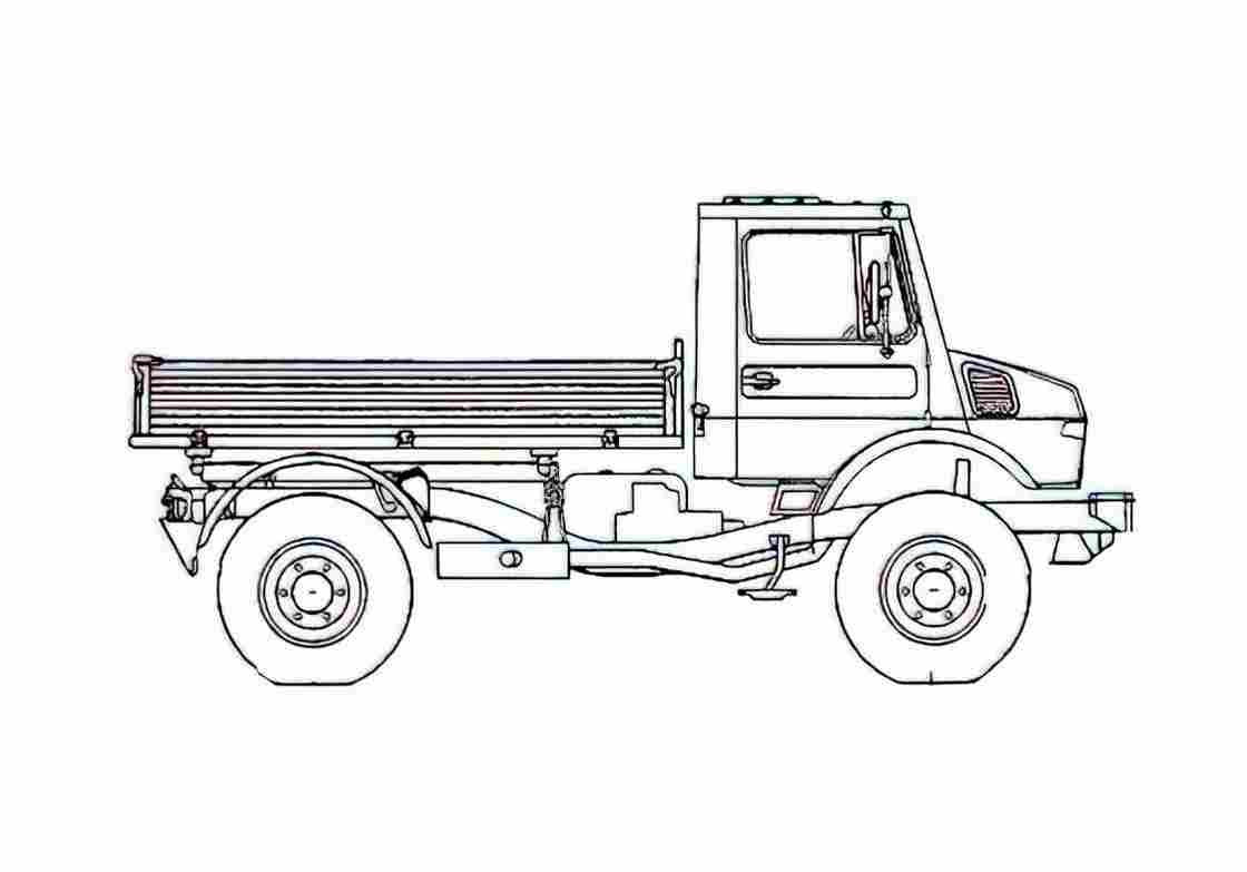Blueprint Mercedes Benz Unimog U1450 Truck 2006 A4 Photo Print