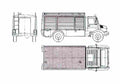 Blueprint Mercedes Benz Unimog U1550LF Fire Truck 1989 A4 Photo Print