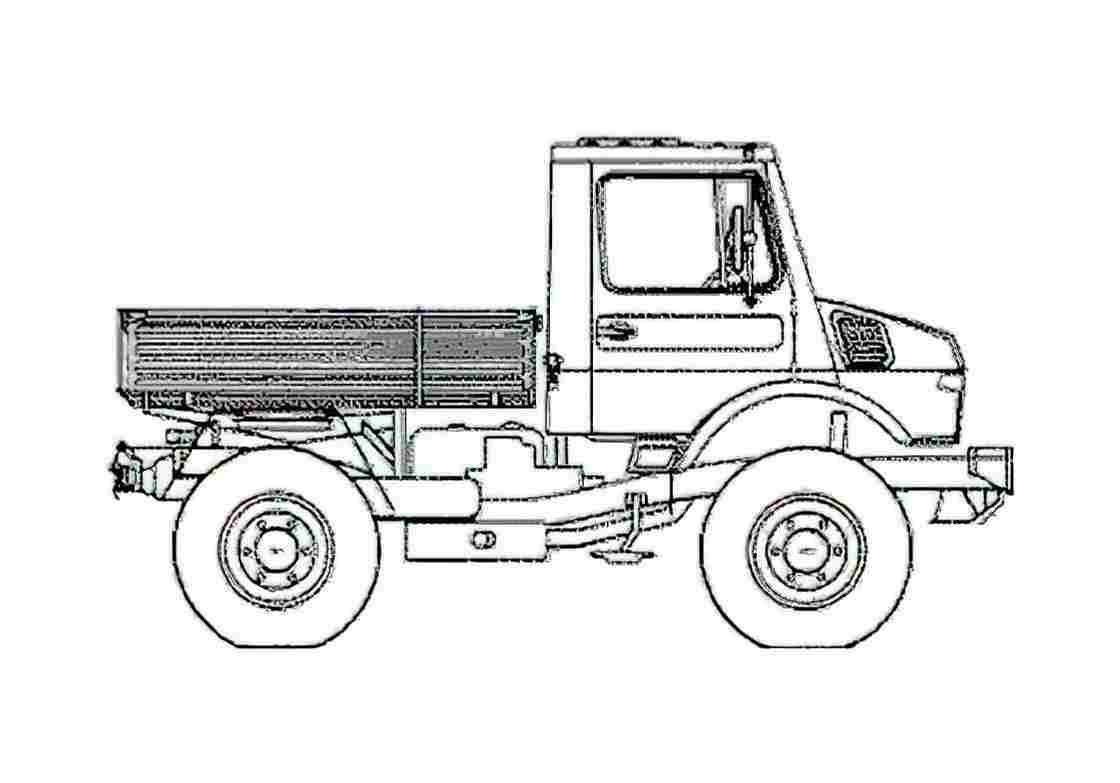 Blueprint Mercedes Benz Unimog U1600 Truck 2006 A4 Photo Print