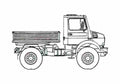 Blueprint Mercedes Benz Unimog U1800 Truck 2006 A4 Photo Print