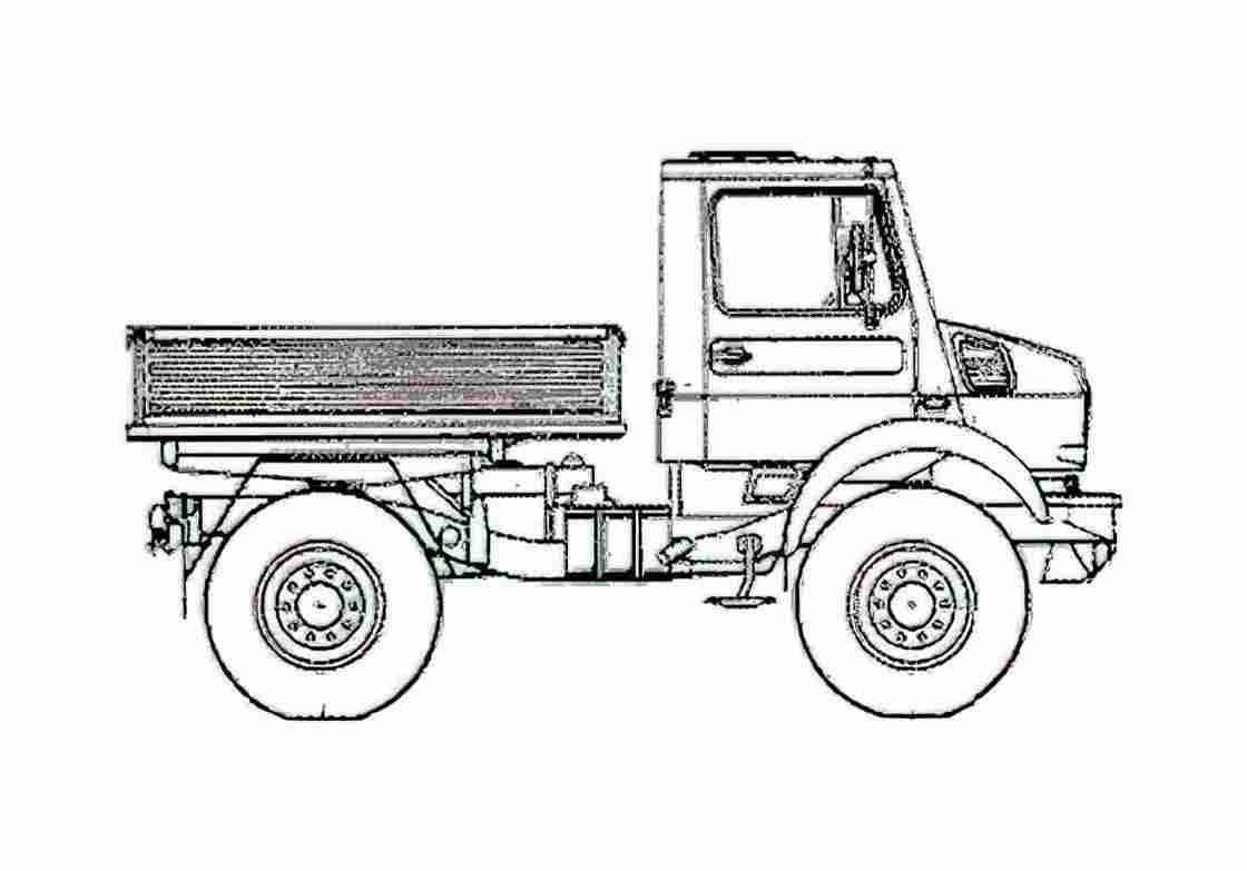 Blueprint Mercedes Benz Unimog U1800 Truck 2006 A4 Photo Print