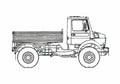 Blueprint Mercedes Benz Unimog U1850 Truck 2006 A4 Photo Print