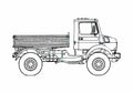 Blueprint Mercedes Benz Unimog U2150 Truck 2006 A4 Photo Print