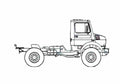 Blueprint Mercedes Benz Unimog U2150L Truck 2006 A4 Photo Print